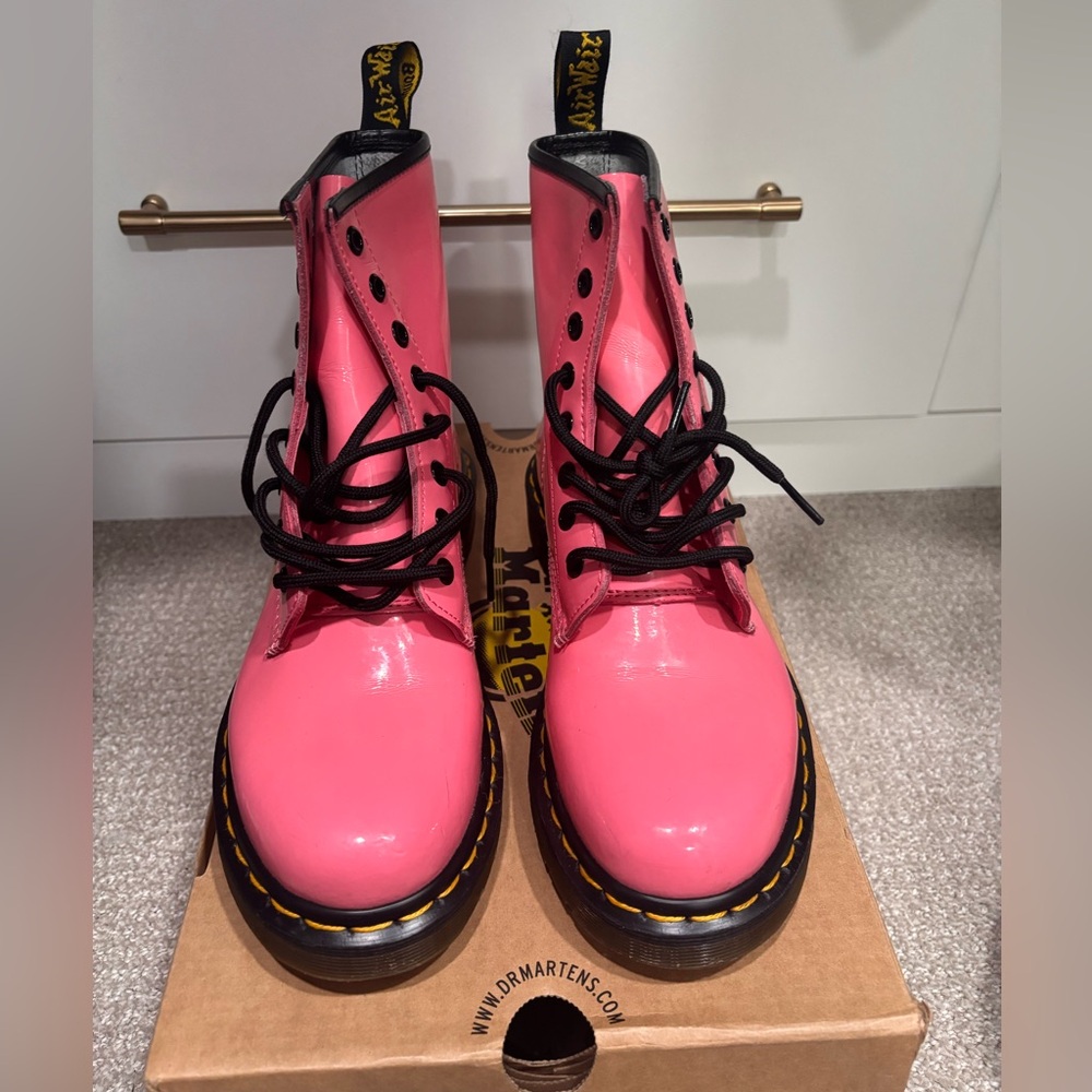 Dr. Martens Women's Bright Pink Combat Boots